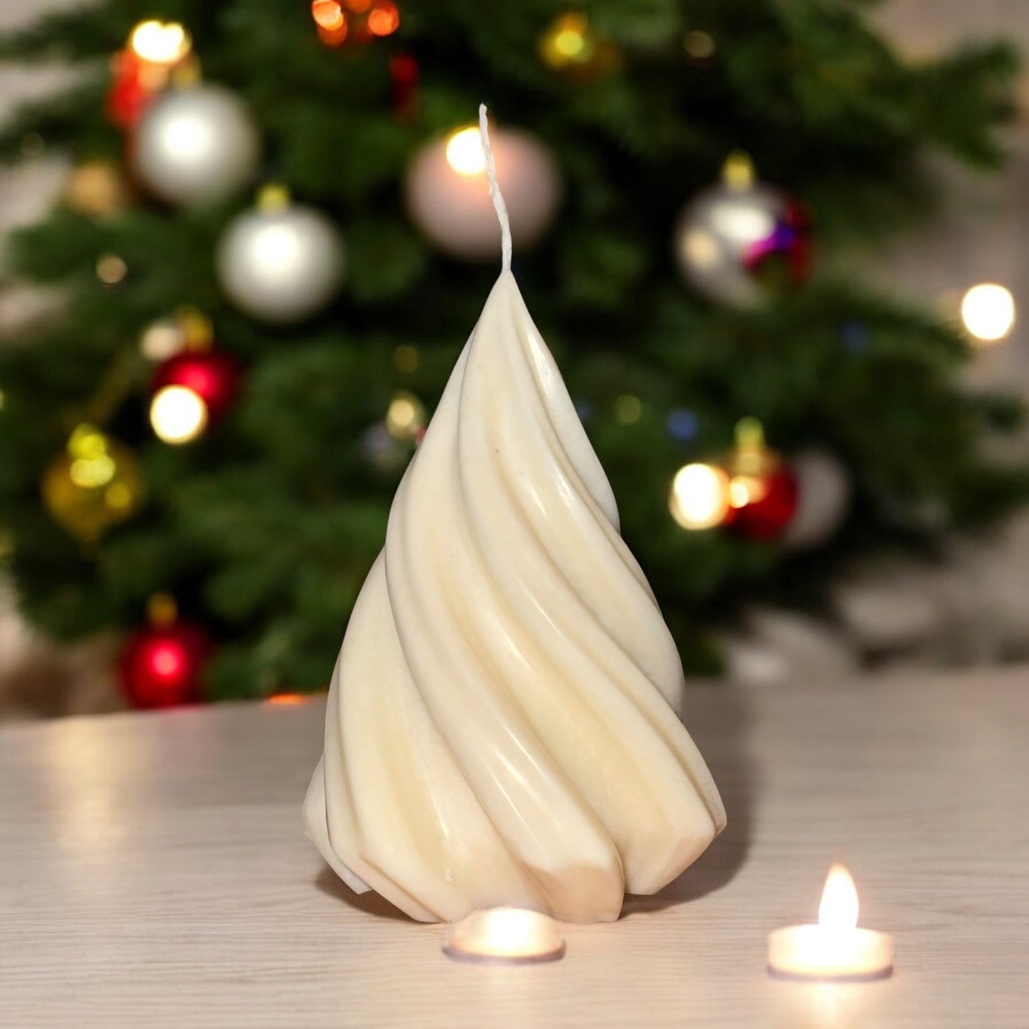 Christmas Tree Swirl Candle
