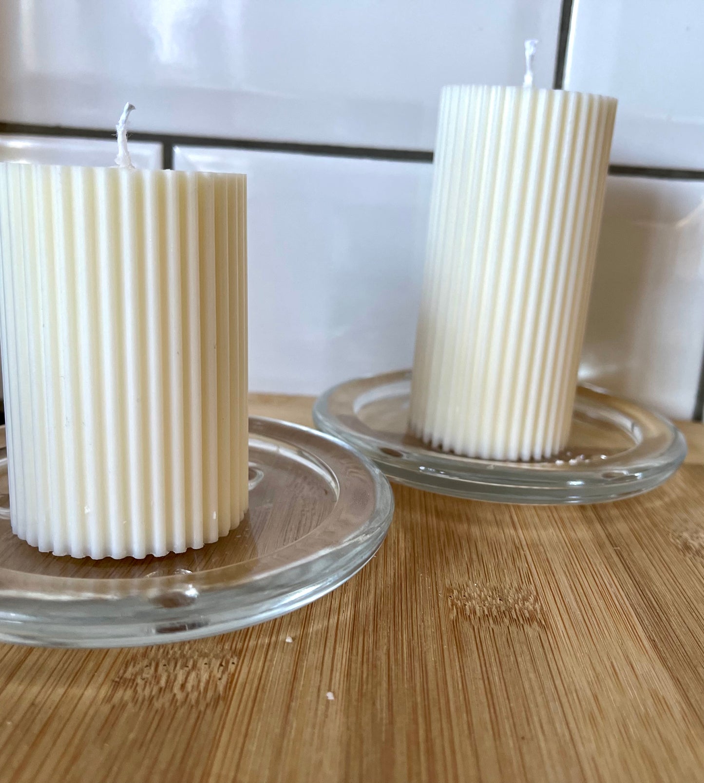 Pure unscented Ribbed candles